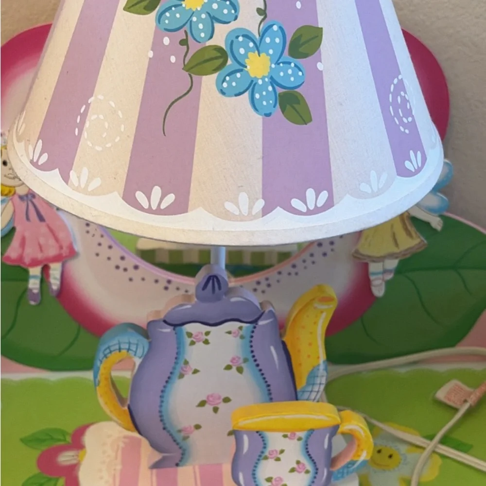 Cute Purple Tea Party Table Lamp - Home Party Supplies